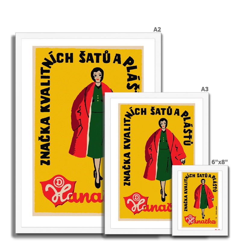 Hanacka Dresses and Coats.Yellow - Fine art print - Matchbox art print - Retro art print - Vintage art print - Wall art print