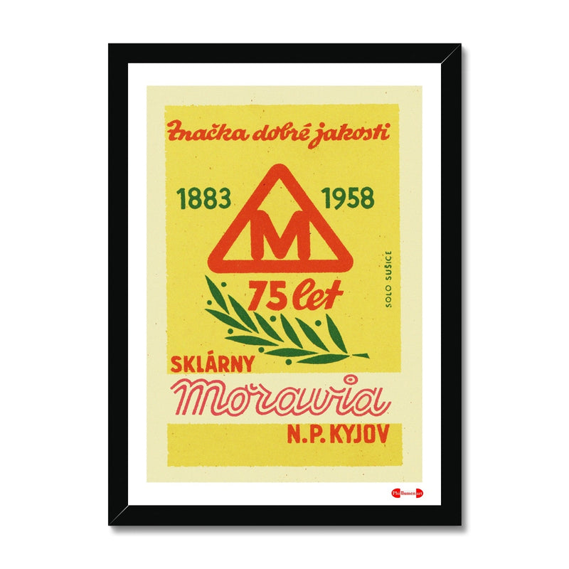Moravia Glass Works.125 years. 1883 To 1958 - Fine art print - Matchbox art print - Retro art print - Vintage art print - Wall art print