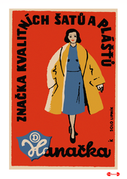 Hanacka - Dresses and Coats (Red) - Fine art print - Matchbox art print - Retro art print - Vintage art print - Wall art print