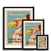 Remember To Only Eat Food With Clean Hands - Fine art print - Matchbox art print - Retro art print - Vintage art print - Wall art print