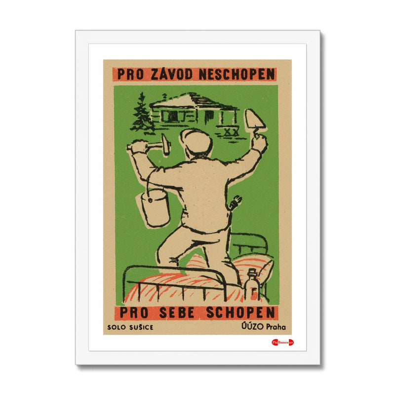 Work for Yourself. - Fine art print - Matchbox art print - Retro art print - Vintage art print - Wall art print