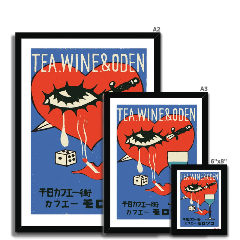 Tea, Wine & Oden - Fine art print - Matchbox art print - Retro art print - Vintage art print - Wall art print