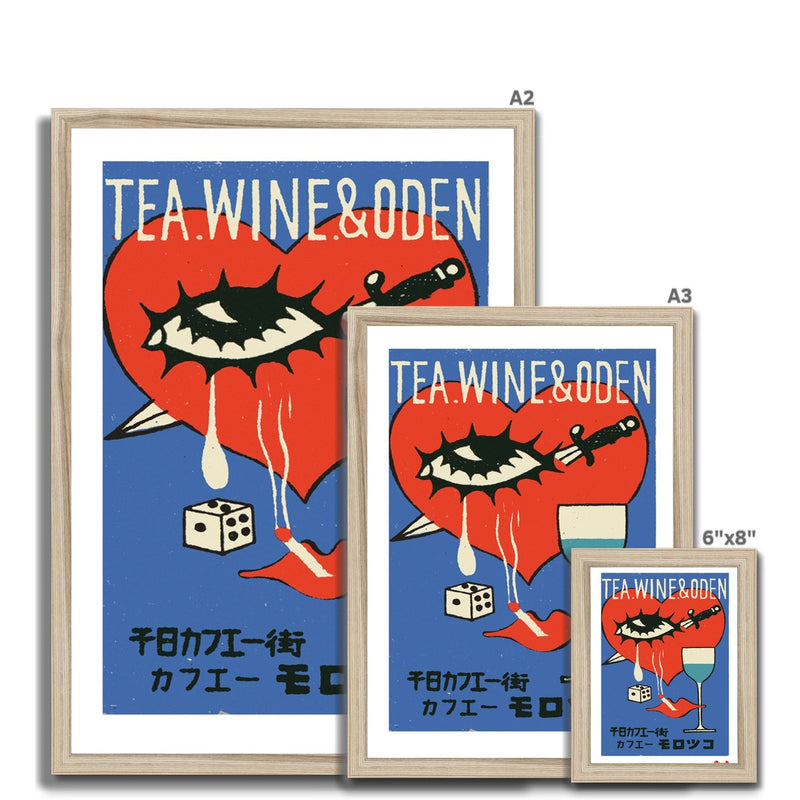 Tea, Wine & Oden - Fine art print - Matchbox art print - Retro art print - Vintage art print - Wall art print