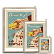 Remember To Only Eat Food With Clean Hands - Fine art print - Matchbox art print - Retro art print - Vintage art print - Wall art print