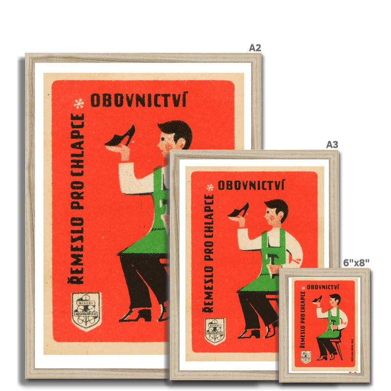 Crafts for Boys - Shoemaking - Fine art print - Matchbox art print - Retro art print - Vintage art print - Wall art print