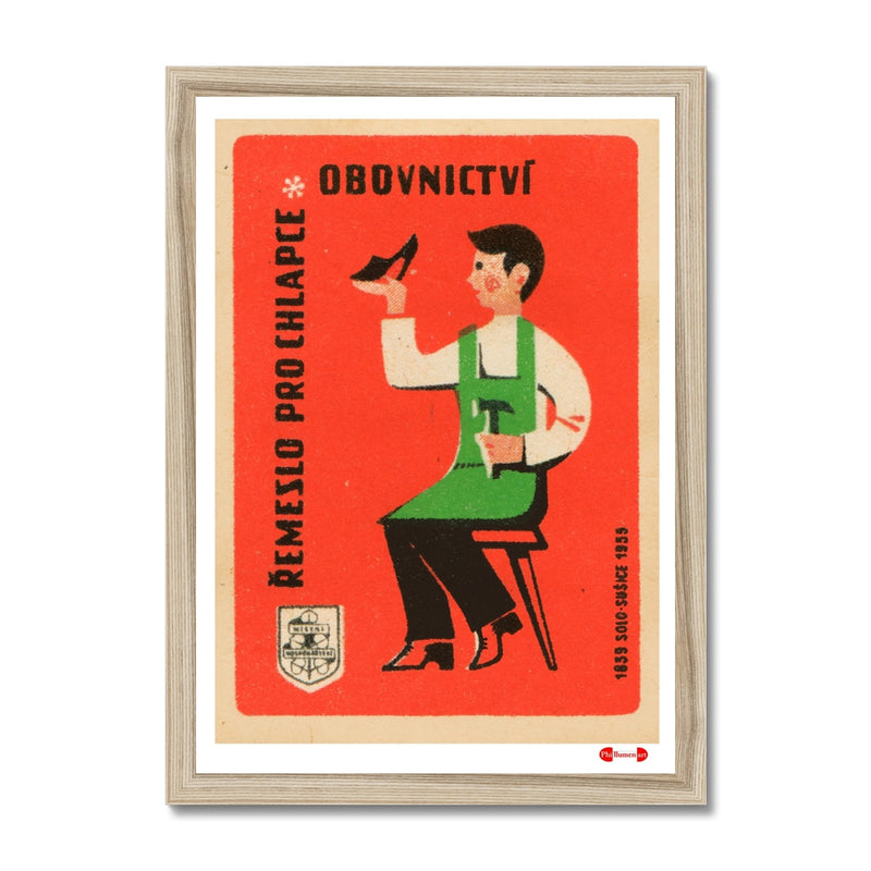 Crafts for Boys - Shoemaking - Fine art print - Matchbox art print - Retro art print - Vintage art print - Wall art print