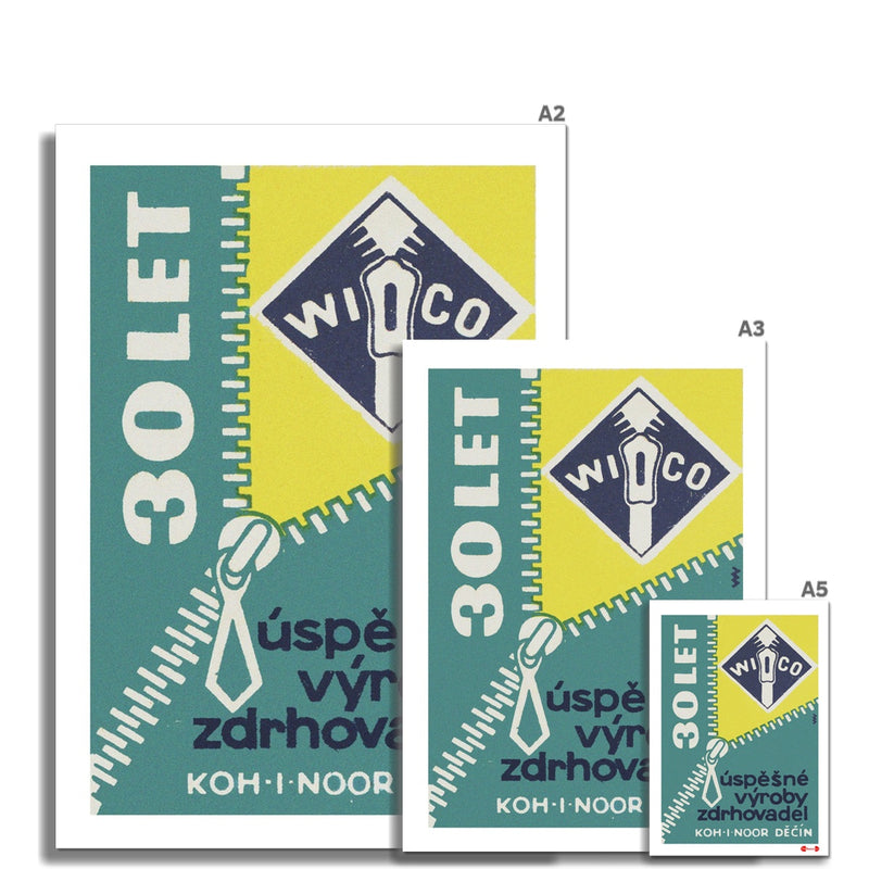 Successful Production of Zips - Fine art print - Matchbox art print - Retro art print - Vintage art print - Wall art print