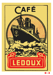 Cafe Ledoux Print - Fine art print - Matchbox art print - Retro art print - Vintage art print - Wall art print