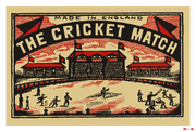 The Cricket Match - Fine art print - Matchbox art print - Retro art print - Vintage art print - Wall art print